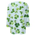 thumbnail image 5 of BDPORKAS Green Clover Shamrock Saint Patricks Day Shirts Women Womens 3/4 Sleeve Tops Crew Neck Funny Tunic Tops for Women Teacher Saint Patricks Day Shirts, 5 of 5