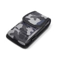 thumbnail image 5 of Vertical Nylon Cell Phone Holster with Dual Card Slot, Belt Clip Universal Pouch Loop for Apple iPhone Samsung Galaxy LG Moto All Mobile phones Size 6.3", Universal Holster - Grey Blue Camouflage, 5 of 8