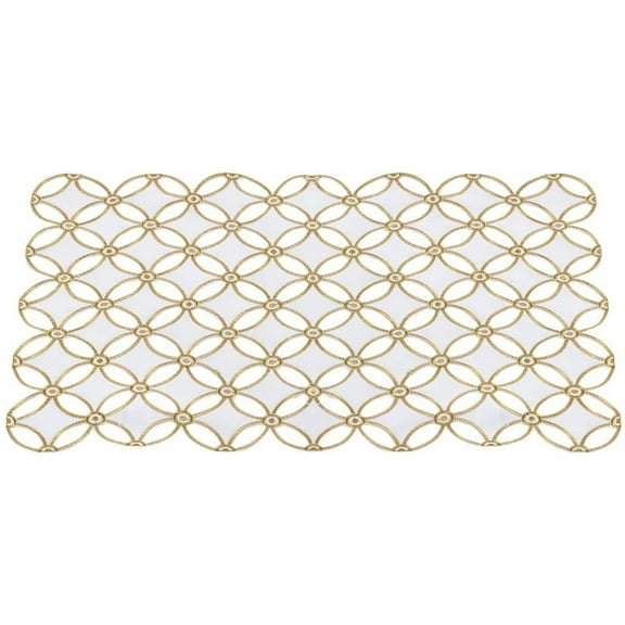 Fennco Styles Buche de Noel Collection Holiday Cutwork Design Dinner Placemat 14"x20" - Set of 4 (Gold)