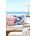 thumbnail image 2 of Hofdeco Premium Coastal Patio Indoor Outdoor Throw Pillow Cover Only, 18"x18" Water Resistant for Backyard, Couch, Coral Pink Navy Blue Stripe Tassel, 2 of 5