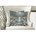 thumbnail image 3 of Ambesonne Art Nouveau Throw Pillow Cover Pack of 2, Panorama of a Pool Hall, 2 Pcs-24" x 24", Pale Taupe Blue Grey, 3 of 5