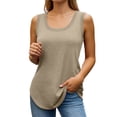 thumbnail image 2 of Basic Tank Tops for Women Loose Fit Casual Plain Scoop Neck Ribbed Sleeveless Shirt Summer Outfits, 2 of 8