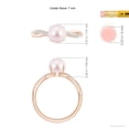 thumbnail image 5 of Angara Japanese Akoya Cultured Pearl Twist Shank Ring with Diamonds in 14K Rose Gold for Women | June Birthstone Jewelry for Her, 5 of 8