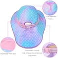 thumbnail image 3 of Girls Sun Hat for Kids UV Protection Unicorn Summer Hat Beach Play Hats Wide Brim Neck Flap for Girls Ponytail Hat 3-8 Years, 3 of 7