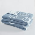 thumbnail image 6 of Truly Soft Cozy Smiley Reversible 100% Microfiber Polyester  50x70 Throw Blanket in Slate Blue/White, All Season, Adult Size, OEKO-TEX Certified, 6 of 10