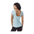 thumbnail image 3 of Aeropostale - Playera básica de punto con cuello redondo transparente para mujer, verde, mediano, 3 of 3