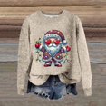 thumbnail image 2 of Women's New 3D Christmas Print Coarse Needle Wool Pullover Sweater, 2 of 4