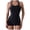 Black, variant on Linfrsh Womens Bathing Suits Tummy Control Women's One Piece Swimsuit Sports Adjustable Strap Bathing Suit Color Block Ribbed High Cut Swimsuits(Black,S)