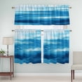 thumbnail image 5 of Retro Middle Curtain Valances Set Ages Abstract Geometric Teal Black Square Kitchen Curtains 36&nbsp;inch Length Rod Pocket Valance and Tiers 3 Piece Set Small Bedroom Bathroom Laundry Decor, 5 of 9