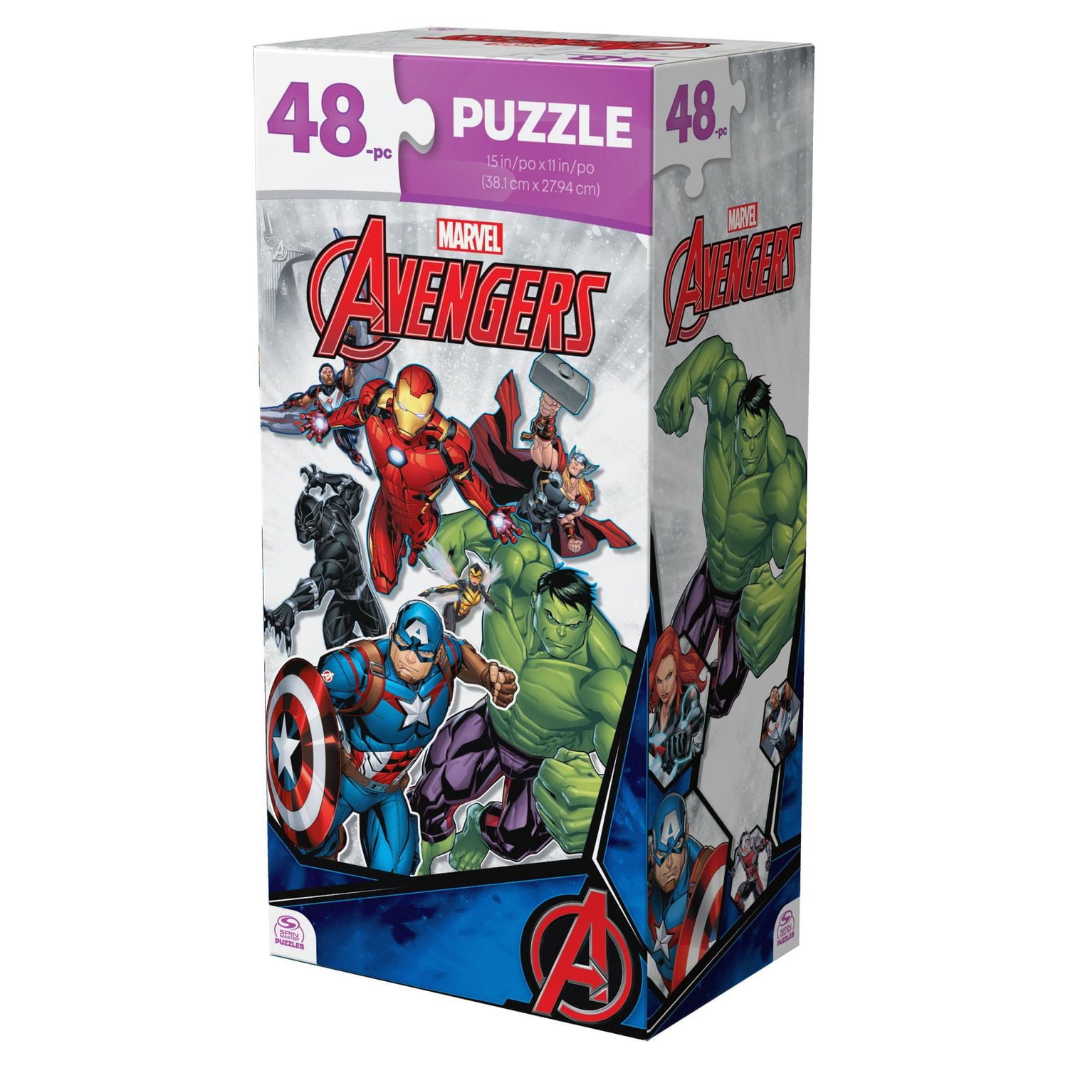 Marvel Avengers, Puzzle de 48 pièces, jouets rétro, puzzles Avengers pour enfants, cadeaux Marvel, jouets super-héros, pour les enfants à partir de 4 ans