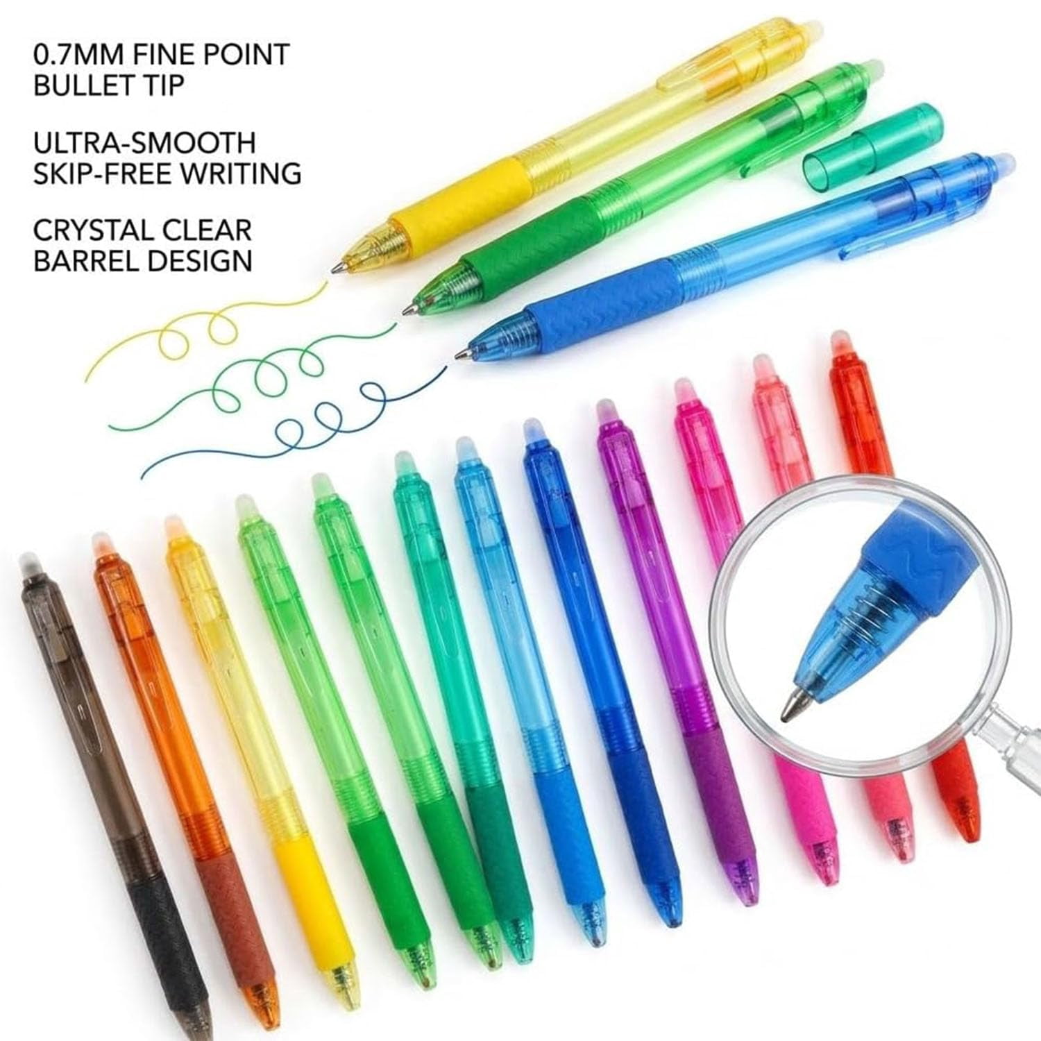 KANOHENO Multi-color Erasable Gel Pens 12 PCS,0.02in FinePoint Retractable Colored Rollerball Pens,Smooth Writing Pens for Note-Taking Planner Drawing