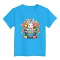 thumbnail image 4 of LUOGENLI T-shirts Easter Children's Cute Rabbit Easter Egg Casual T Shirt Easter Easter Shirts For Girls 8 Sky Blue 90, 4 of 4