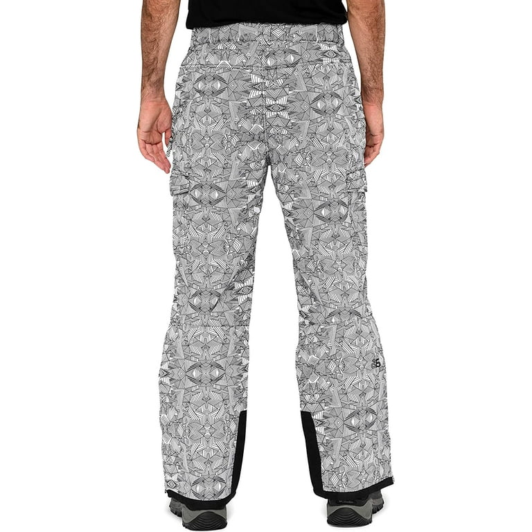Arctix Men's Snow Sports Cargo Pants, Diamond Print White, Small