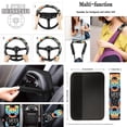 thumbnail image 4 of Jeiento LOVE Paw Print Car Accessories Full Set Auto Seat Covers Floor Mats Steering Wheel Cover Armrest Cover Safety Belt Pad Cup Coasters Keychains 17 Pack Universal Fit for Most Vehicles, 4 of 7
