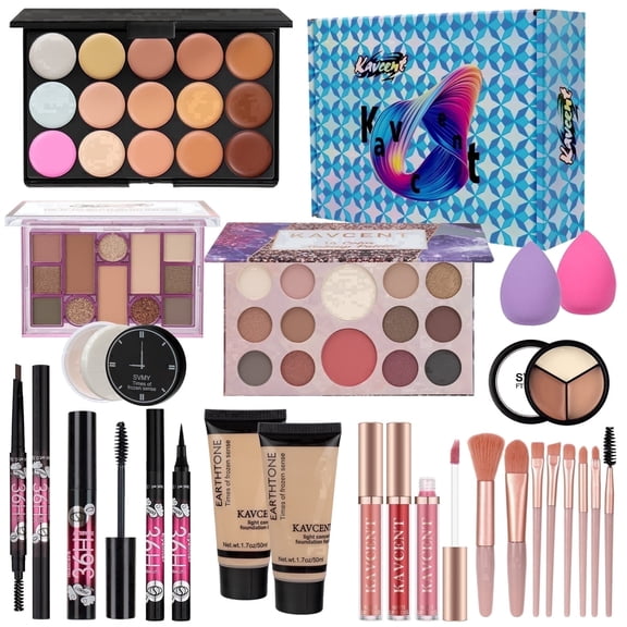 Makeup Kit for Women full Kit,All in One Makeup Set for Teens Girls Beginner,Makeup Gift Set with Eyeshadow,Lip Gloss,Mascara,Eyeliner Pencil,and Eyebrow Pencil