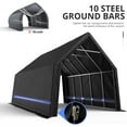 thumbnail image 3 of KING BIRD 13' x 20' x 12' Heavy Duty Anti-Snow Carport for SUV, Full-Size Truck and Boat, Outdoor Car Canopy Boat Shelter with Reinforced Ground Bars, 3 of 7