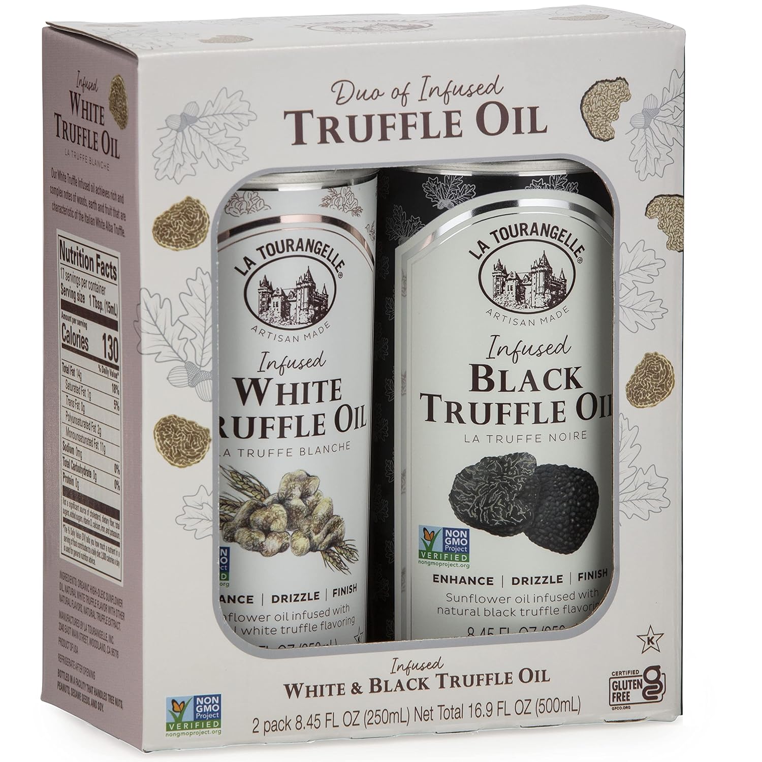 White Truffle Oil & Black Truffle Oil Set, Gift Box, 8.45 Fl Oz each ...