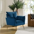 thumbnail image 6 of Classic Accent Chair Tufted Cushion Velvet Armchair Home Living Room Adult Blue, 6 of 9