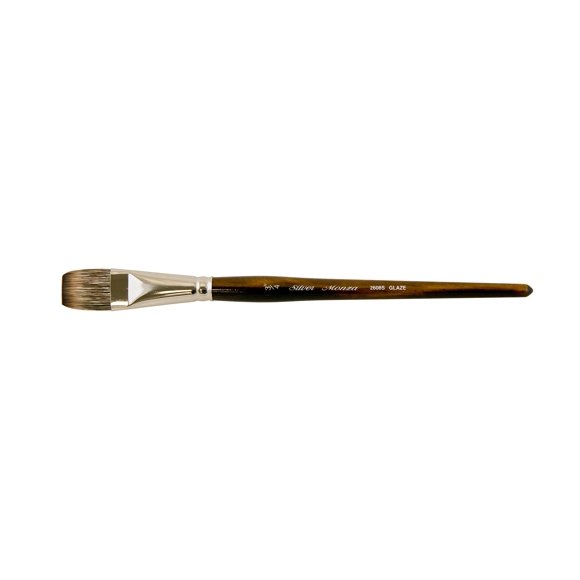 Silver Brush Limited 2608S Monza Pincel Para Acristalamiento, Pincel Para Óleo, Acrílico Y Acuarela, Mango Corto, Tamaño 3/4"
