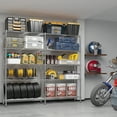 thumbnail image 2 of Ktaxon 1500LBS Heavy Duty Wire Shelving, 5-Tier Extra-wide Metal Shelves, Steel Garage Storage Rack, Adjustable DIY Commercial Shelving for Pantry Storage Organizer, 58"W x 13.8"D x 71"H,Chrome, 2 of 18