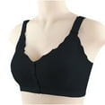 thumbnail image 3 of SMihono Fashion Womens Button Front Sports Bra Longline Push up Daily Bra Wireless Post-Surgery Bra Push Up Bra for Seniors Woman Black XXL, 3 of 8