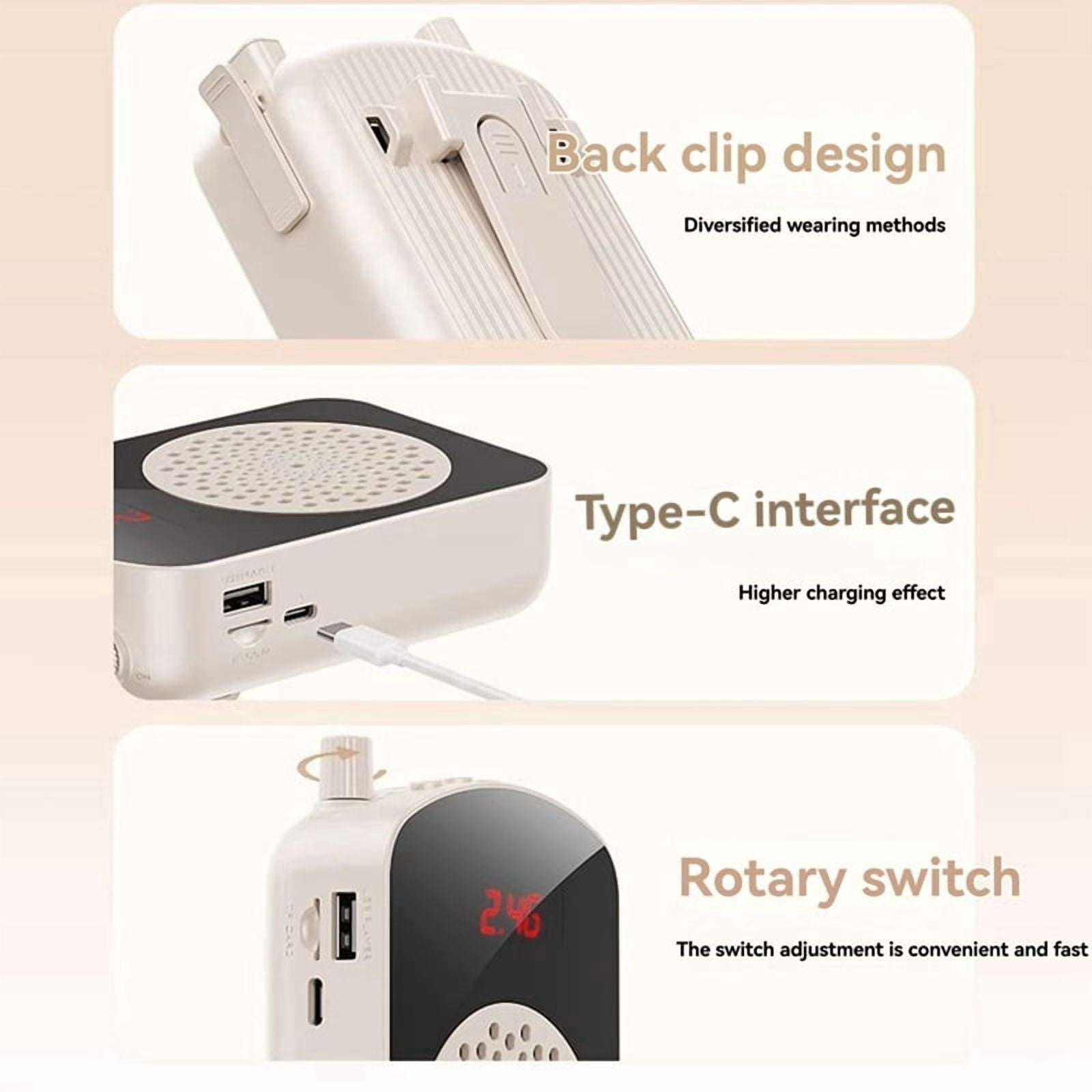 Voice Amplifier Wireless with Lavalier Microphone,Portable Voice Amplifier with Laple Mic Speaker,for Classroom,Speech