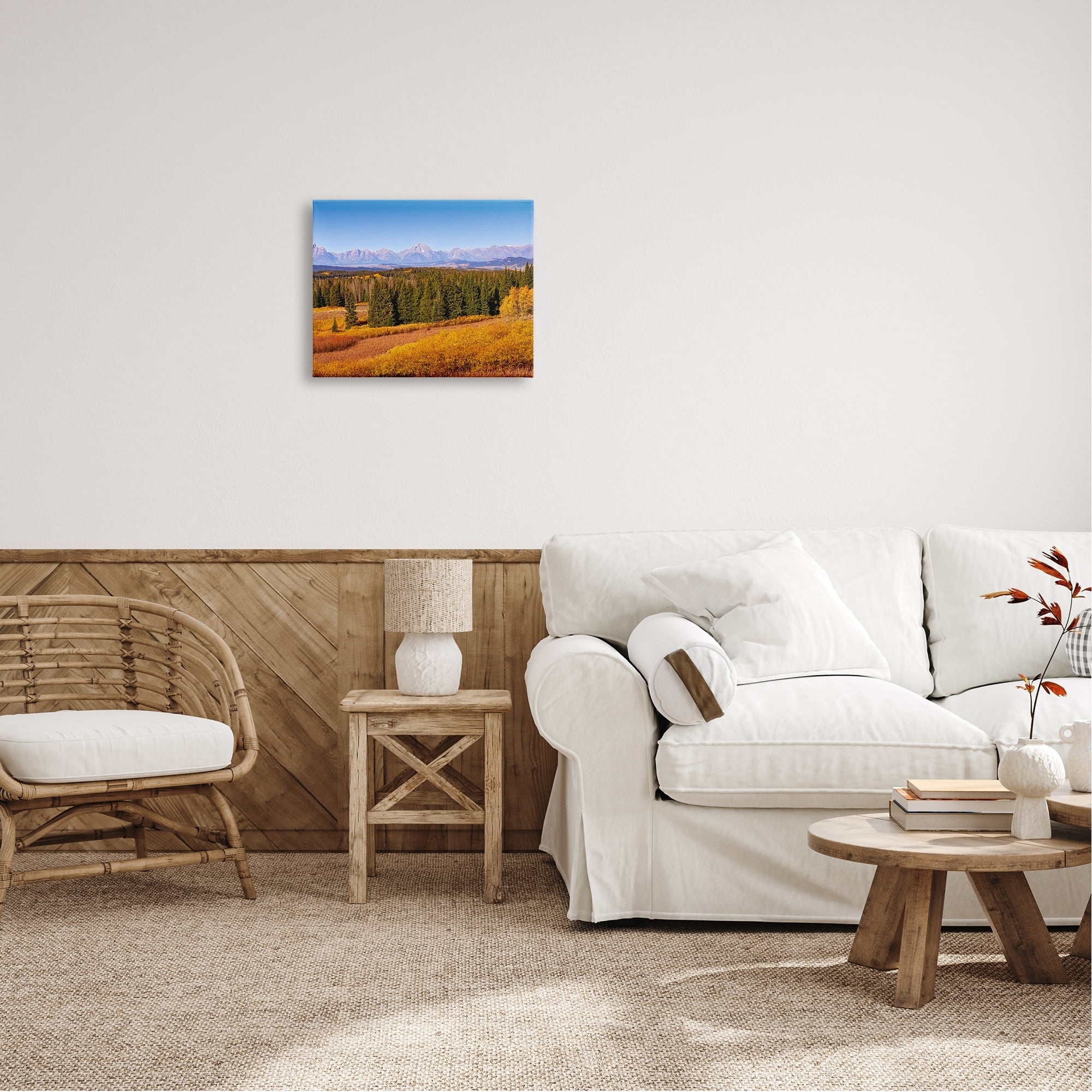 Stupell Industries Distant Mountains Woodland Fields Country Trees Scenery Canvas Wall Art, 30 x 24, Design by Daniel Sproul