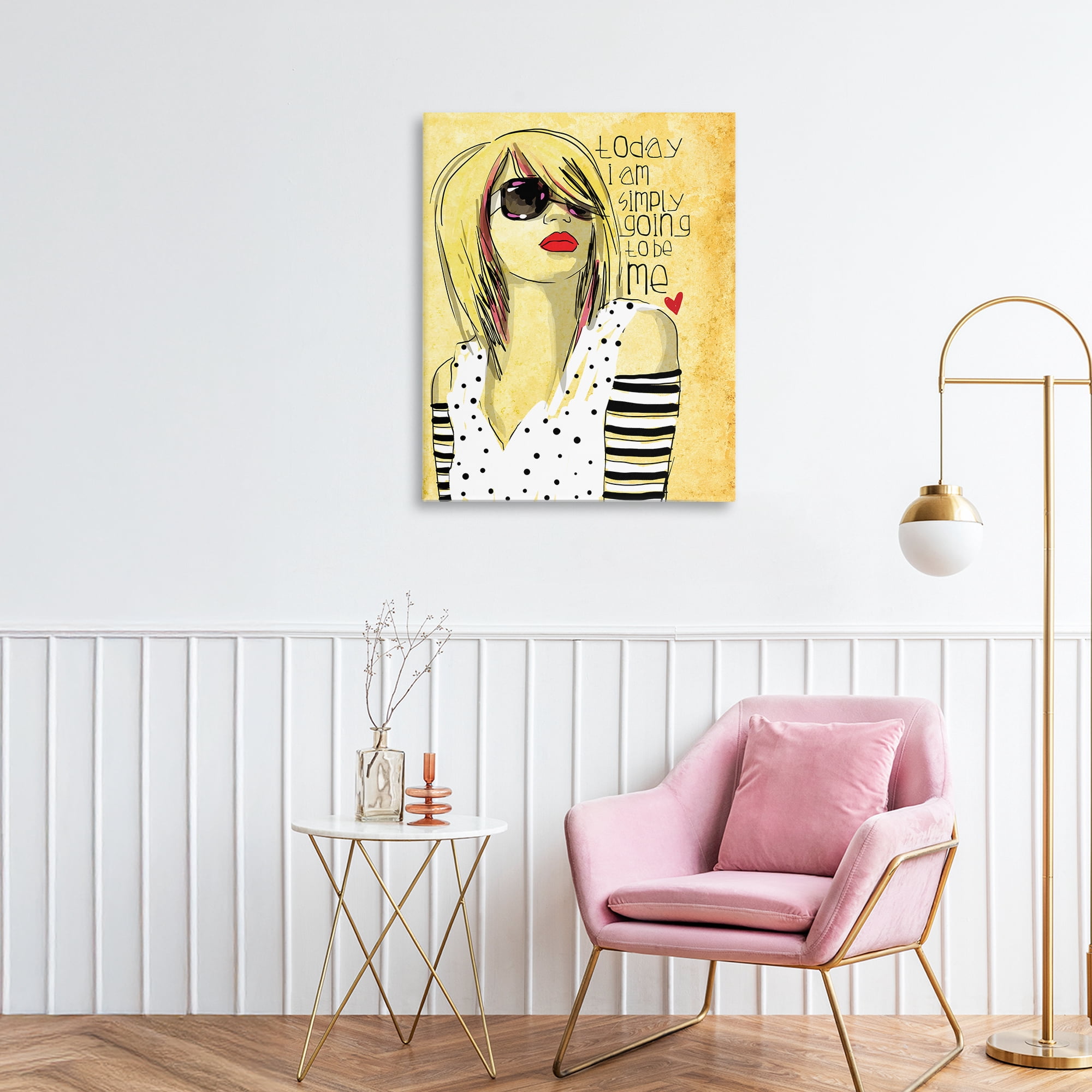 Stupell Industries Today I Am Simply Me Canvas Wall Art, design by Suzanne Millius