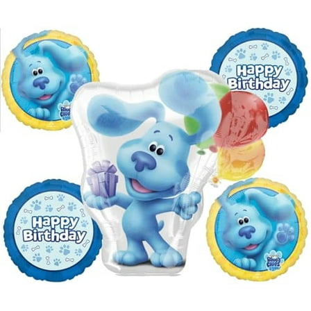 Anagram Blue's Birthday Clues Party Supplies 5pc Balloon Bouquet Decorations