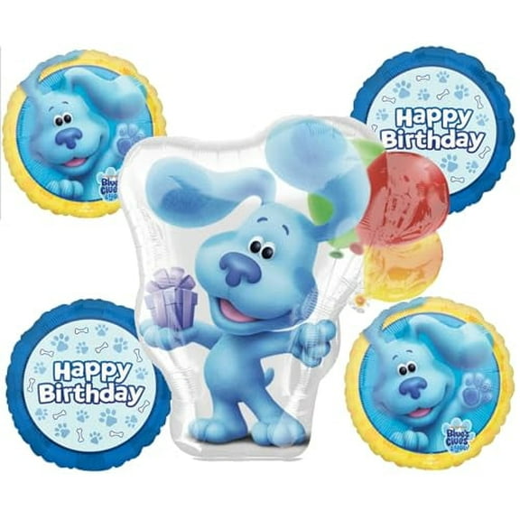 Anagram Blue's Birthday Clues Party Supplies 5pc Balloon Bouquet Decorations