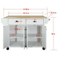 thumbnail image 3 of Mobile Kitchen Island On Wheels With Spice Rack Towel Holder 2 Storage Drawers 4 Door Cabinets Kitchen Bar Serving Cart Rolling On Wheels For Home Hotel Kitchen 52x32x36 Inches, 3 of 9