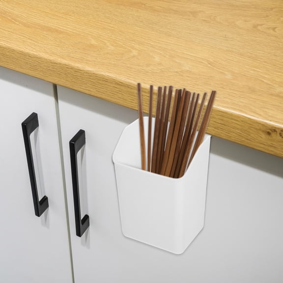 VERDANVERSE White PP Plastic Cabinet Door Storage Basket, Over Door Organizer Bin for Kitchen Pantry Bathroom Storage Holder