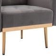 thumbnail image 4 of Accent Chair with Tufted Stitching Details and Metal Legs Gray and Gold, 4 of 5
