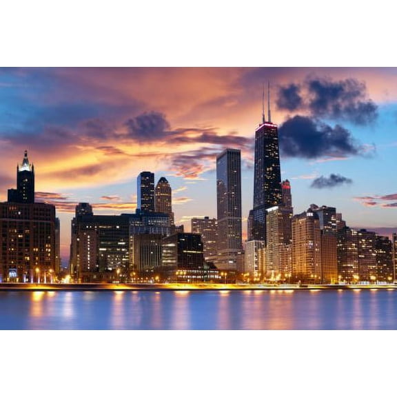 Chicago Poster 24x36 Wall Decor Art Unframed, Age: Adults Poster Time
