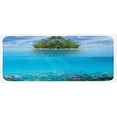 thumbnail image 1 of Tropical Kitchen Mat, Lonely Small Island on the Ocean Jungle Exotic Style Flora and Fauna, Plush Decorative Kitchen Mat with Non Slip Backing, 47" X 19", Aqua Forest Green, by Ambesonne, 1 of 1