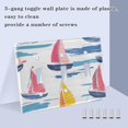 thumbnail image 3 of Yayeee Toggle Light Switch Wall Plate 2-Gang 4.56"x4.48" Decorative Outlet Cover, Pink Hand Drawn Sailboats, 3 of 7