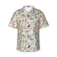 thumbnail image 1 of Balery Rabbit And Butterfly Camisas hawaianas de manga corta para hombre, camisas playeras de corte holgado, camisas de vacaciones con botones,XX-Large, 1 of 7