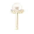 thumbnail image 3 of Angara Freshwater Cultured Pearl Overlapping Halo Ring in 14K Yellow Gold for Women | June Birthstone Jewelry for Her, 3 of 8