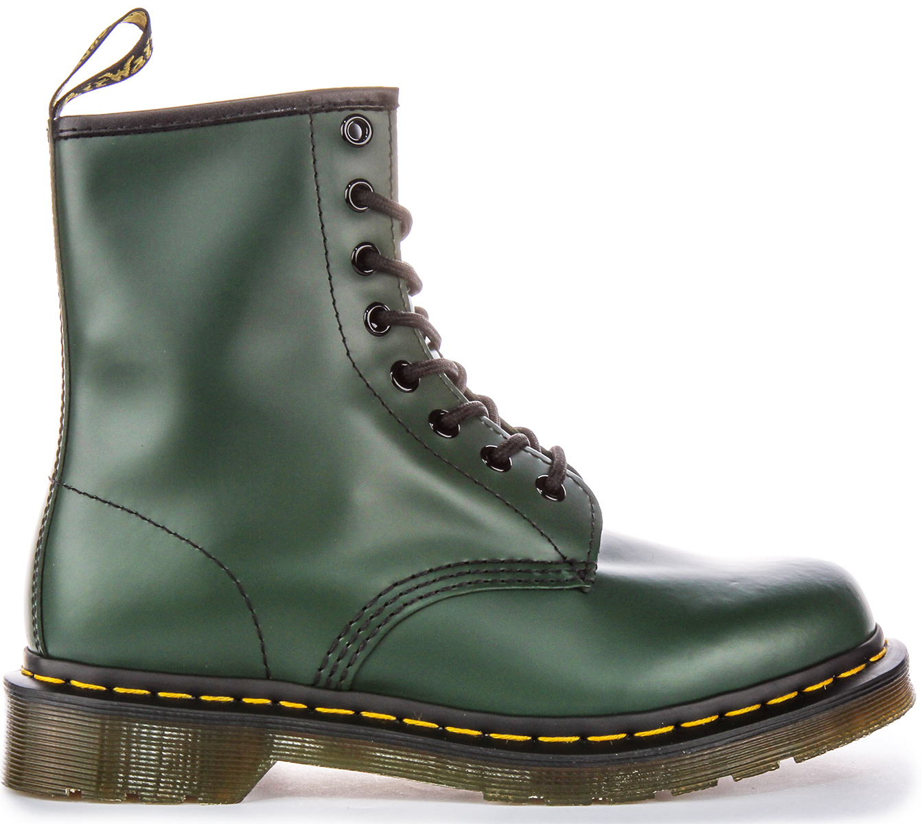 Doc Martens Awley Airwave Boots with Green Laces 1460 Bex Eclipse Soft Leather Boots in Olive Green | Dr. Martens main image 3