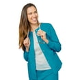 thumbnail image 5 of Adar Universal Scrubs For Women - Round Neck Warm-Up Scrub Jacket - 602 - Teal Blue - XL, 5 of 7