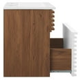 thumbnail image 4 of Modway Render 17.5" MDF Wood Wall-Mount Bathroom Vanity in White/Walnut, 4 of 4