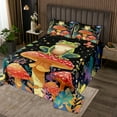 thumbnail image 2 of Erosebridal Ensemble de Courtepointe Grenouille de Jungle pour Lit Simple, Ensemble de Couvre-Lit Botanique Hippie Taille Simple, Courtepointe Réversible Champignon Rouge, Décoration de Chambre Légère, 2 Pcs, 2 of 6