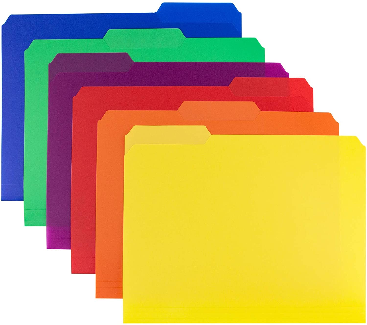 Dunwell Plastic File Folder Colored - (6 Pack, 6 Assorted), 3 Tab File ...