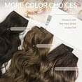 thumbnail image 6 of Invisible Wire Hair Extensions with Transparent Wire Adjustable Size 4 Secure Clips Long Wavy Secret Hairpiece 16 Inch Dark Walnut Brown for Women, 6 of 7