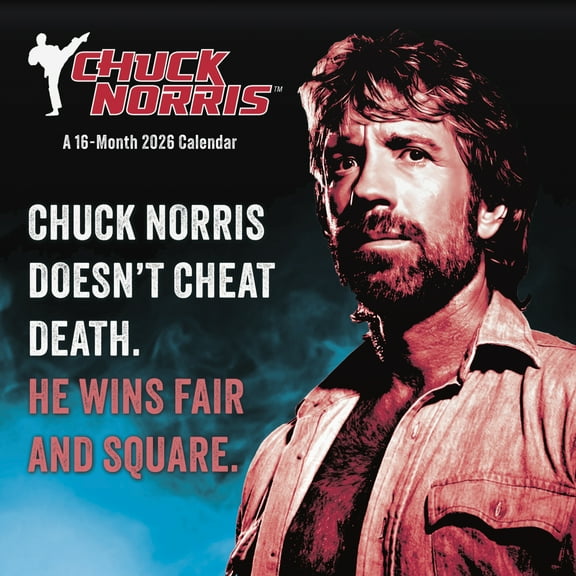 Trends International, Chuck Norris 2026 Wall Calendar, 12'' X 12'', 16-Month Calendar with Stapled Binding
