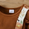thumbnail image 3 of PatPat Ribbed Floral Baby Romper Dress Long Sleeve,Long Sleeve Bodysuits Infant Jumpsuit Clothes,0-18month, 3 of 6