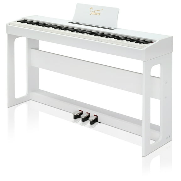 Glarry Keyboard Piano 88 Keys, Electric, for Beginners, Upright, Digital, White