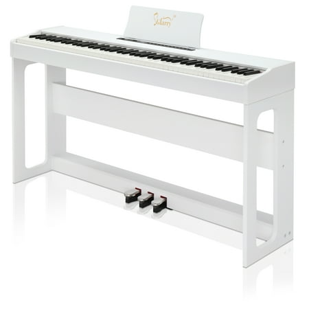 Glarry Keyboard Piano 88 Keys, Electric, for Beginners, Upright, Digital, White