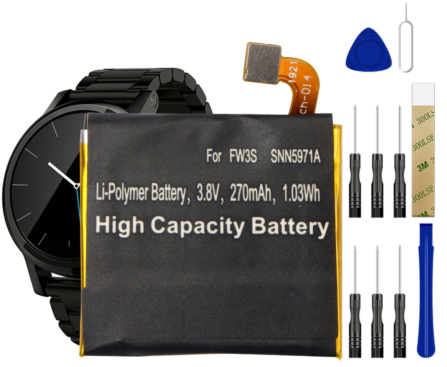 Replacemetn Battery FW3S SNN5971A For Motorola Moto 360 2nd Generation Smart Watch 42mm Tool