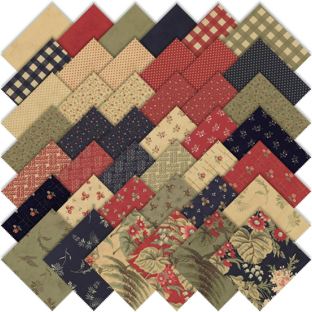 Moda Fern Hill Charm Pack by Jan Patek, 42 5" Quilting Cotton Fabric